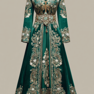 Takchita marocaine élégante en ivoire et or